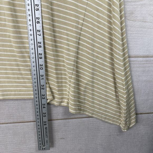 J Jill Midi Skirt XL Beige White Stripe Elastic Waist Pull On Stretch Asymmetric - Picture 5 of 7